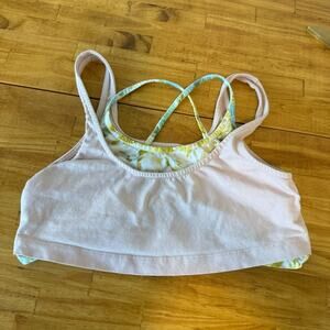 Anthropologie Daily Practice Double Layer Pink Crop Tank Bra Size Medium